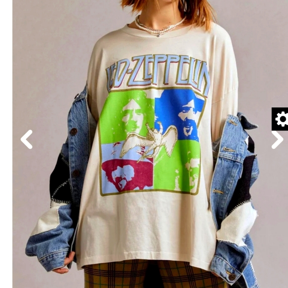 REVOLVE DAYDREAMER Led Zeppelin Four Square Merch Tee, Dirty White NWT, Size S - Picture 12 of 16